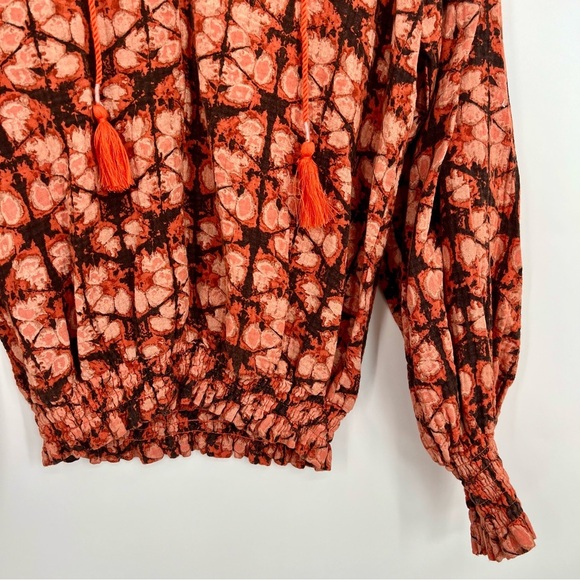 Anthropologie Porridge Elisabeth Peasant Blouse Top Tassel Long Puff Sleeve S - Picture 7 of 7